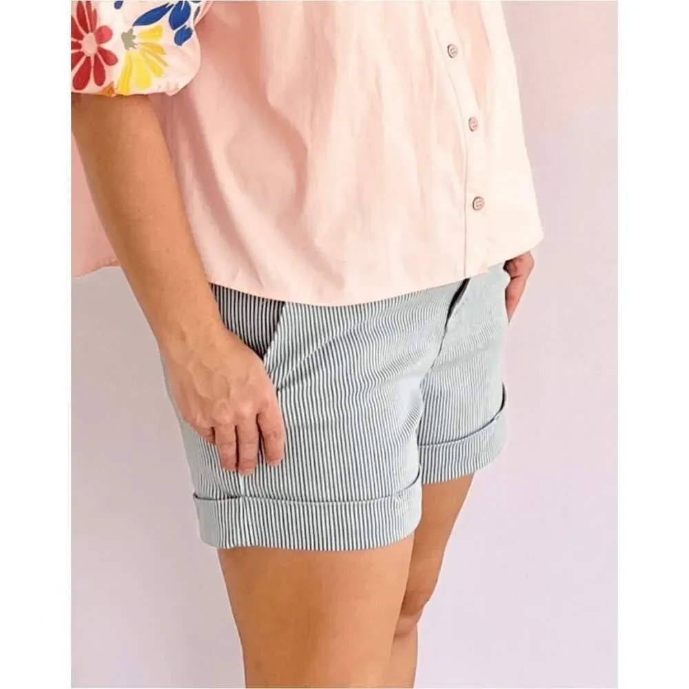 Dear John North Hampton novelty striped cuffed shorts sz 32